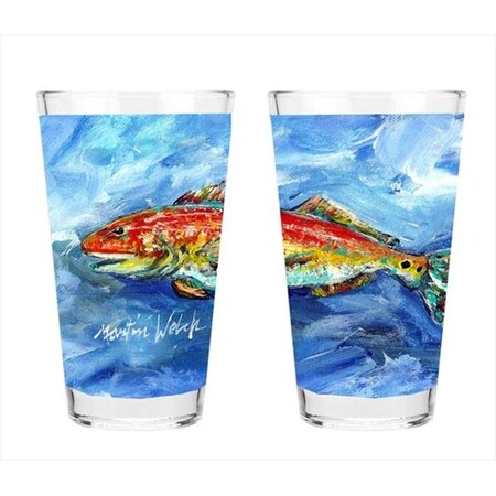 Carolines Treasures Carolines Treasures MW1179PINT Red Fish 16 Oz. Mixing Glass MW1179PINT